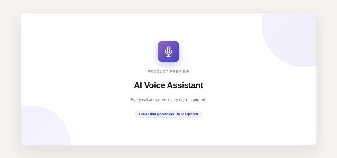 AI Voice Assistant call summary showing captured details and flagged items with reasoning
